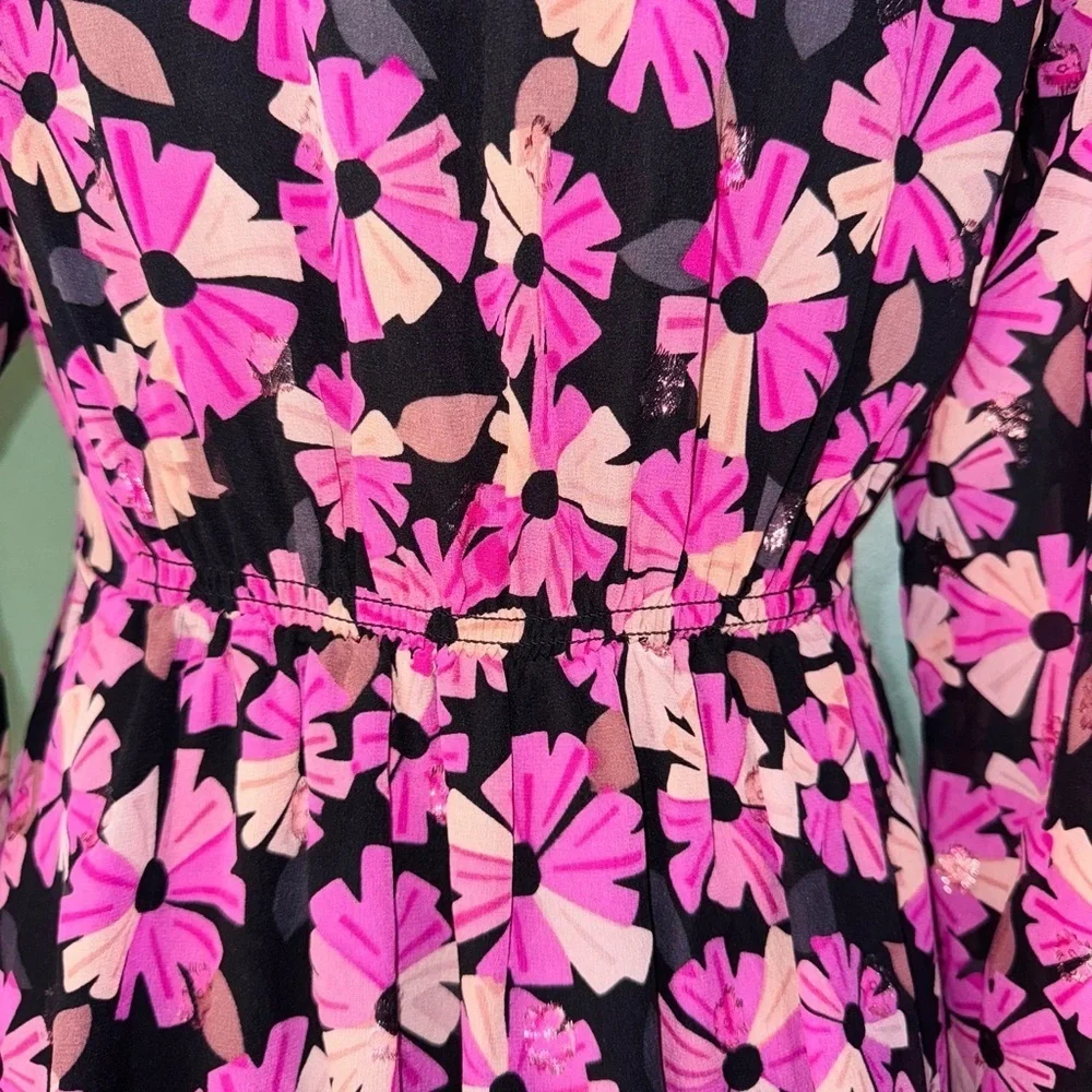 Kate Spade Pink Floral Long Sleeve Dress